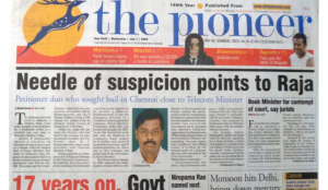 Needle of suspicion points to Raja