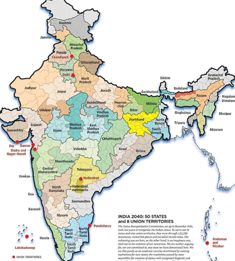 India may have 50 states if all demands of new states conceded