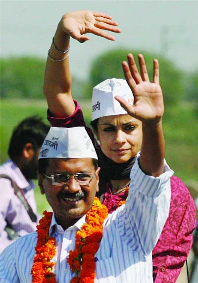 Kejri campaigning for Gul Panag