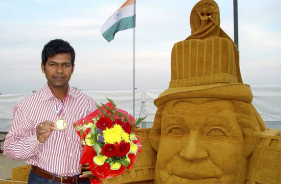 Sudarshan Pattnaik wins at world cup of sand sculpting