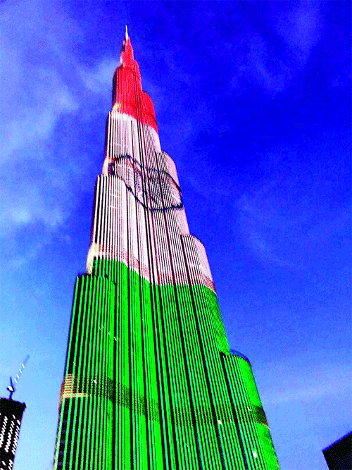 Burj Khalifa lit up in Tricolour to mark India's Republic Day