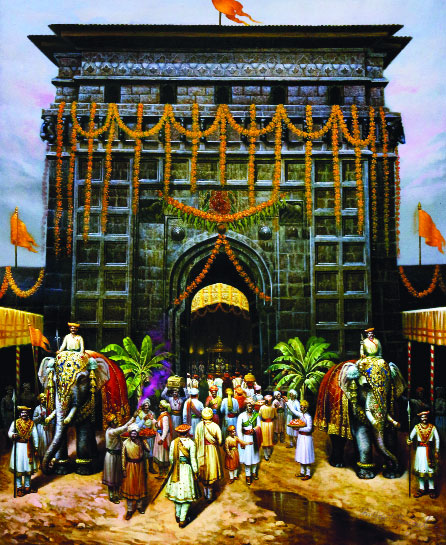 shivaji maharaj fort painting