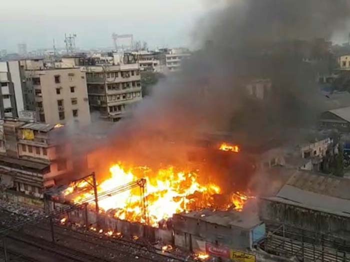 Major fire outside Bandra station in Mumbai