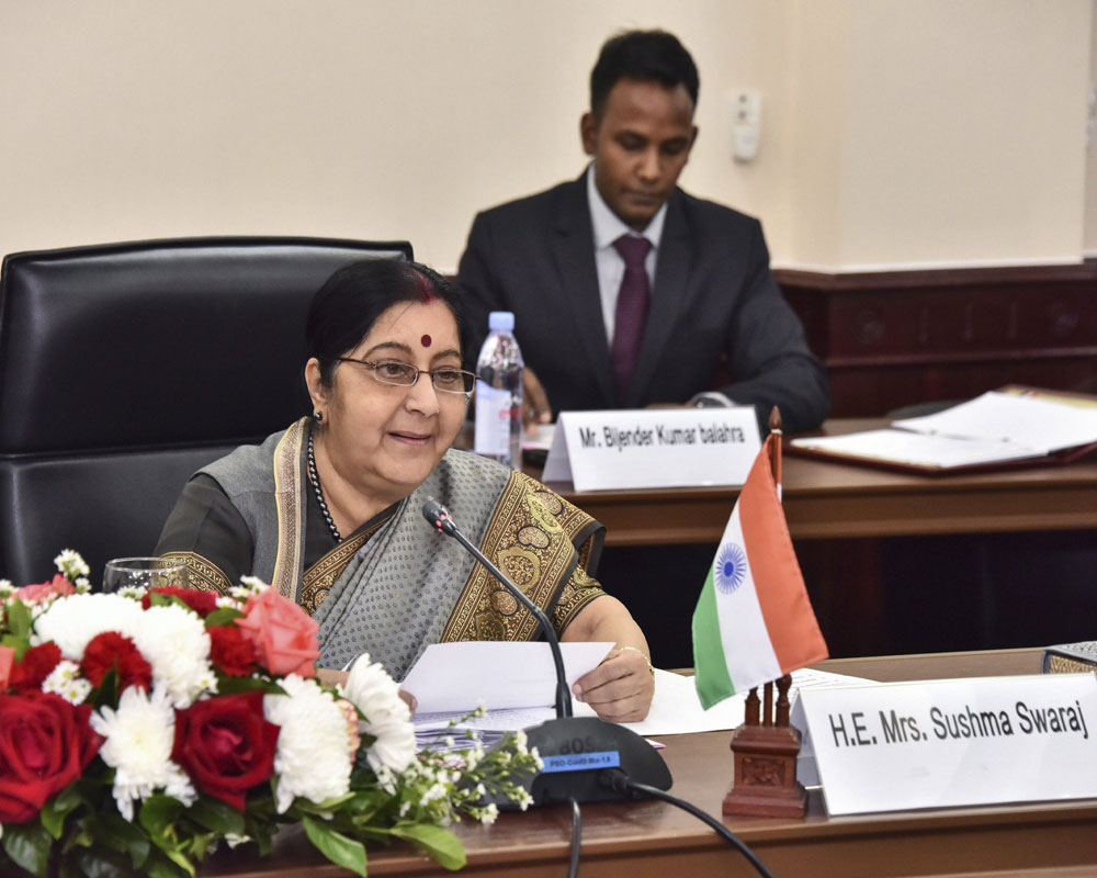 Kartarpur corridor not connected with dialogue with Pak: Sushma Swaraj