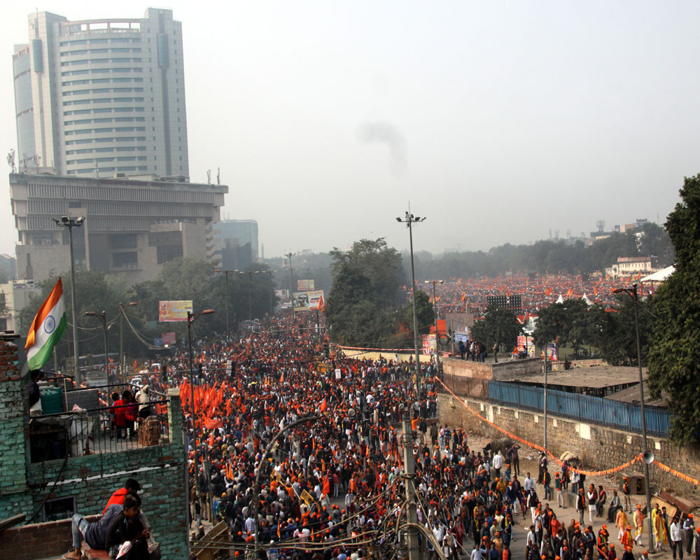 Thousands gathered in Delhi for VHP rally for Ram Temple