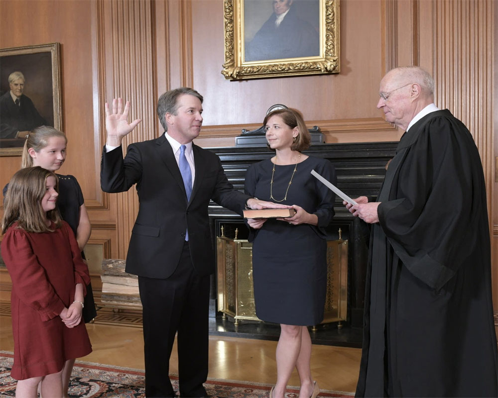 Trumps Controversial Nominee Brett Kavanaugh Sworn In As Supreme Court Judge 