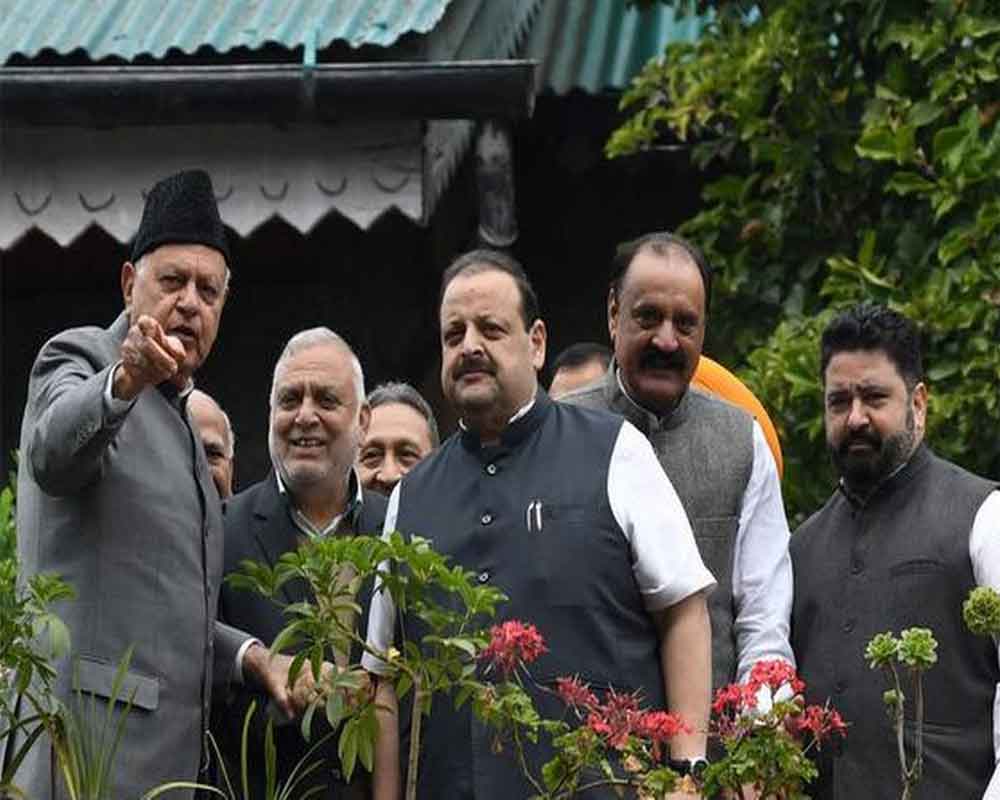 15-member NC delegation meets Farooq, Omar Abdullah