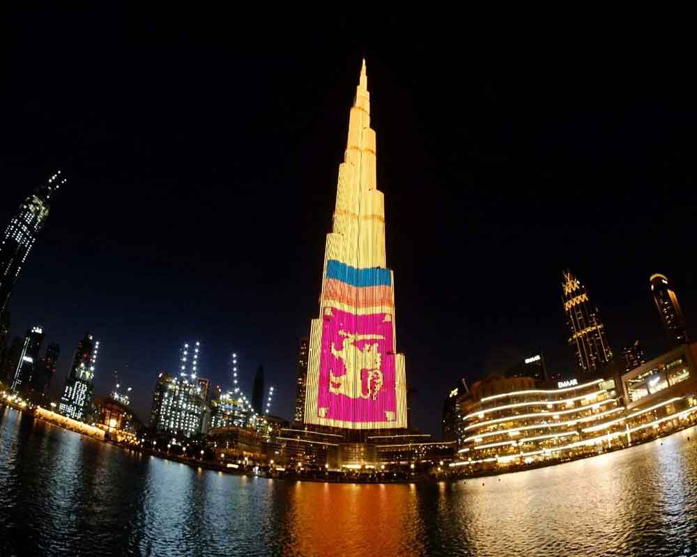 Dubai's Burj Khalifa lights up with Sri Lanka flag