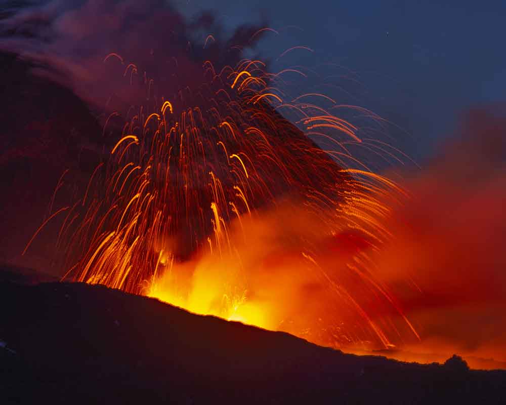 Italy's Mount Etna sparks into life