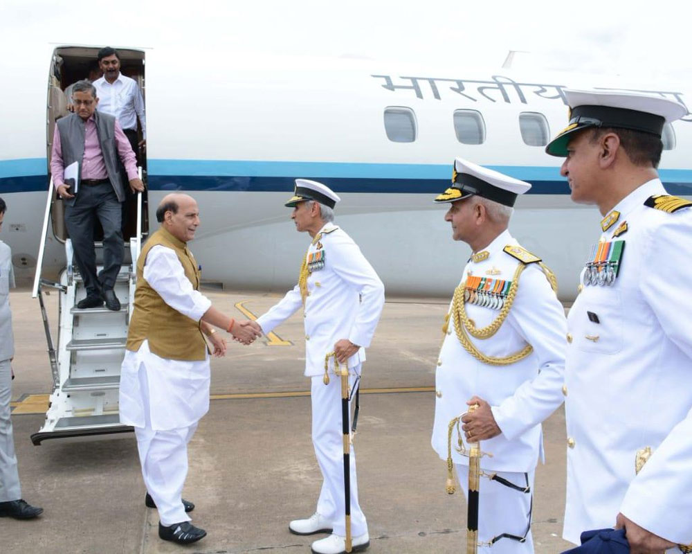 Rajnath Singh, Andhra CM review infra projects, Navy plans at ENC