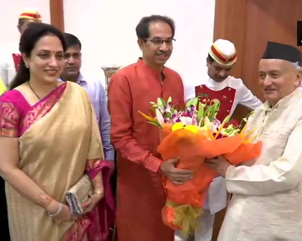 Uddhav Thackeray, wife Rashmi meet governor