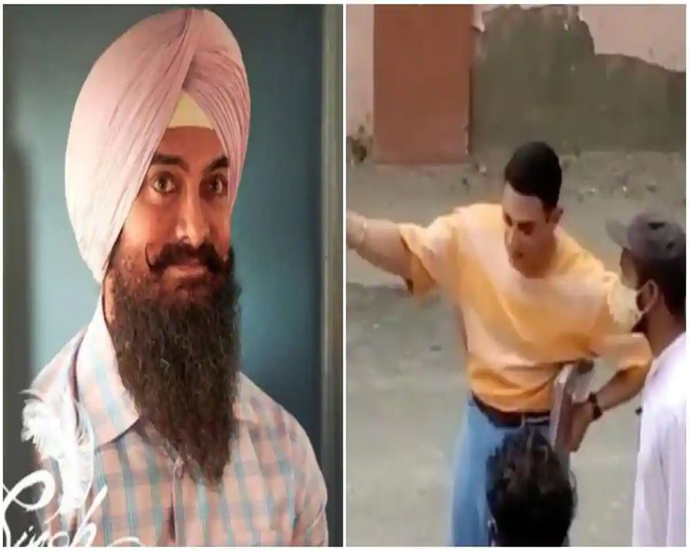 Aamir spotted shooting for 'Laal Singh Chaddha' in Delhi