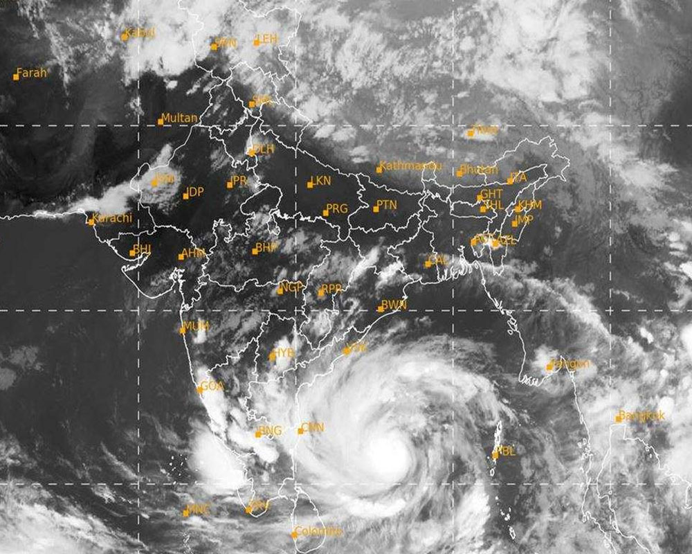 Cyclone Amphan about 240 km south of Digha in West Bengal