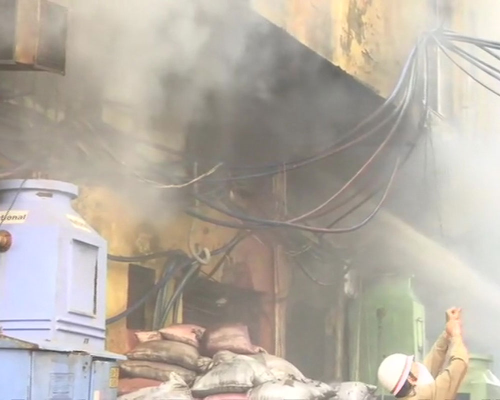 Fire breaks out at shoe factory in Delhi's Keshavpuram