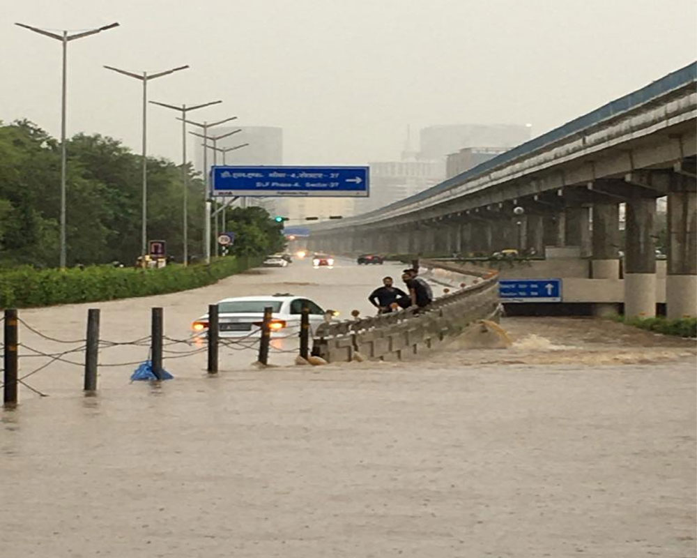 Heavy rain causes waterlogging at key stretches of Gurugram