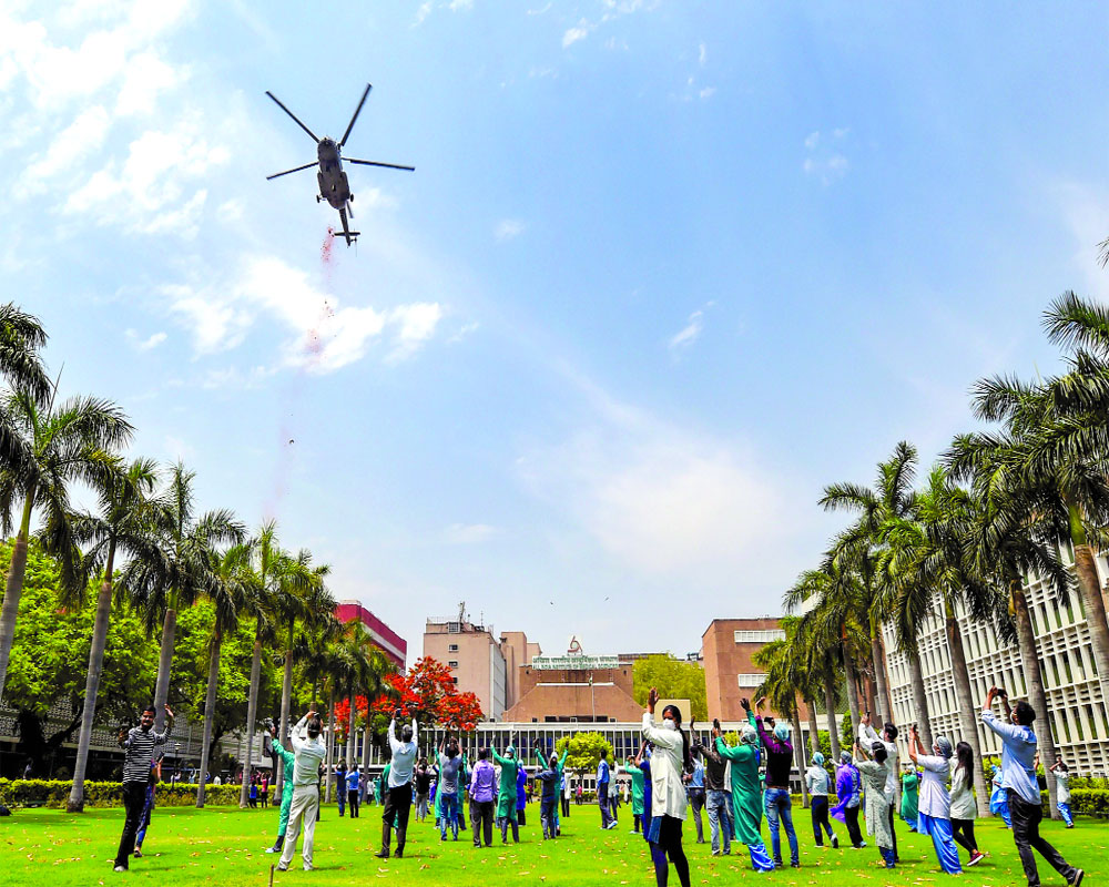 Saluting corona warriors from air, land, sea