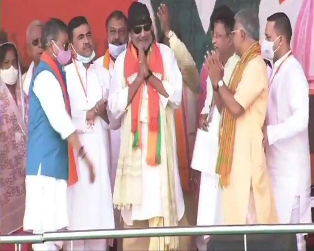 Actor Mithun Chakraborty joins BJP ahead of PM's rally in Kolkata