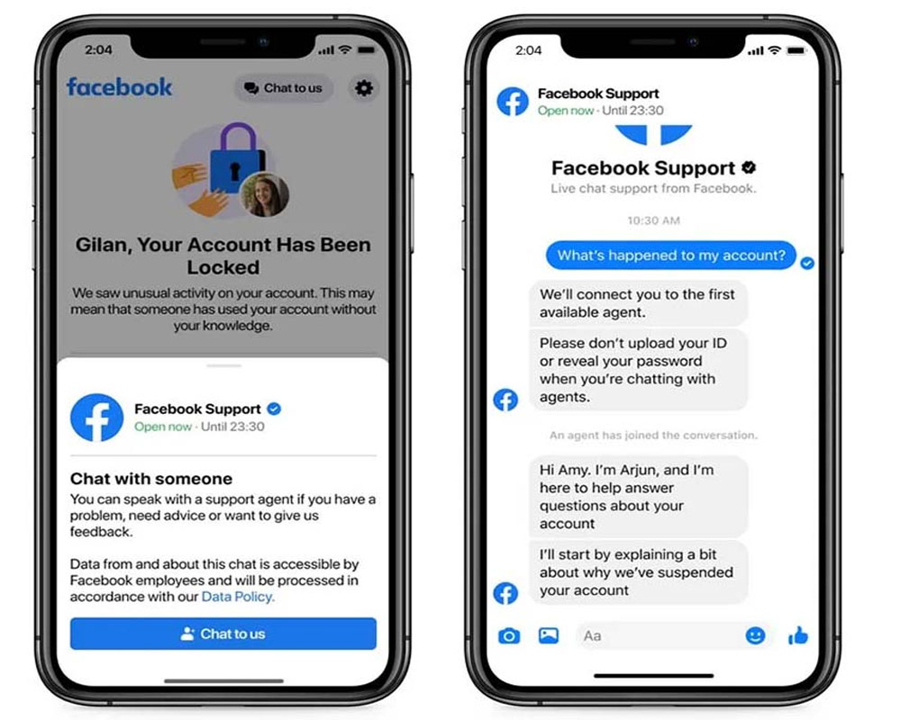 Meta tests live chat support for people locked out of their accounts