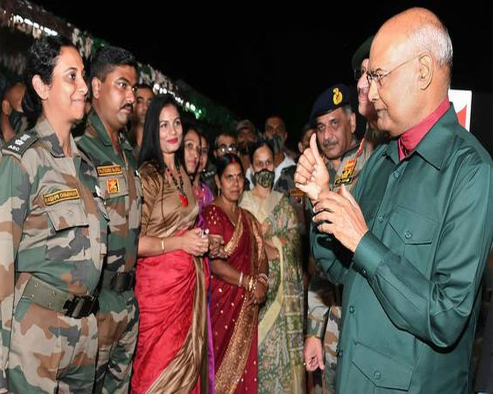 President interacts with troops of Army's Northern Command at J&K's Udhampur