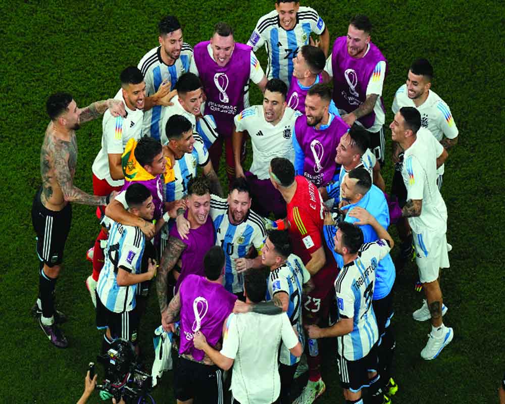 Argentina in World Cup quarterfinals as Messi shines in 1000th game