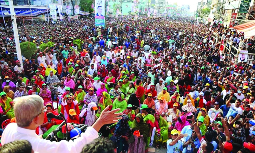 BNP gives Hasina a run for her money