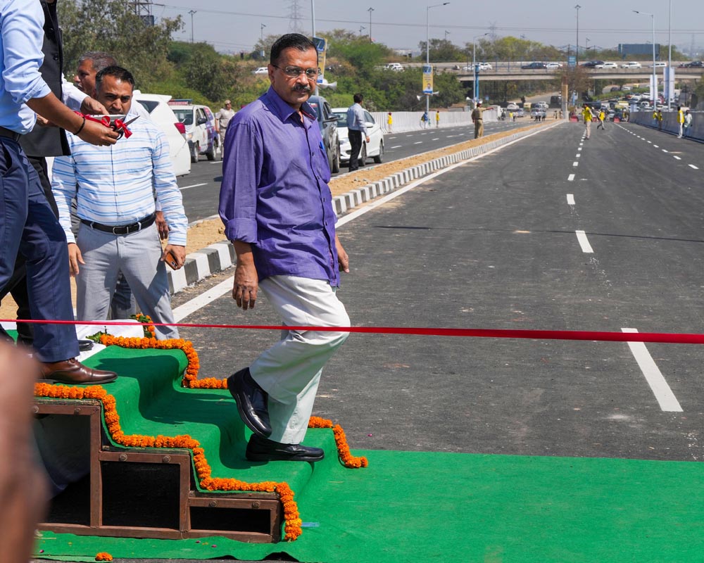 Delhi CM Arvind Kejriwal inaugurates Ashram flyover extension