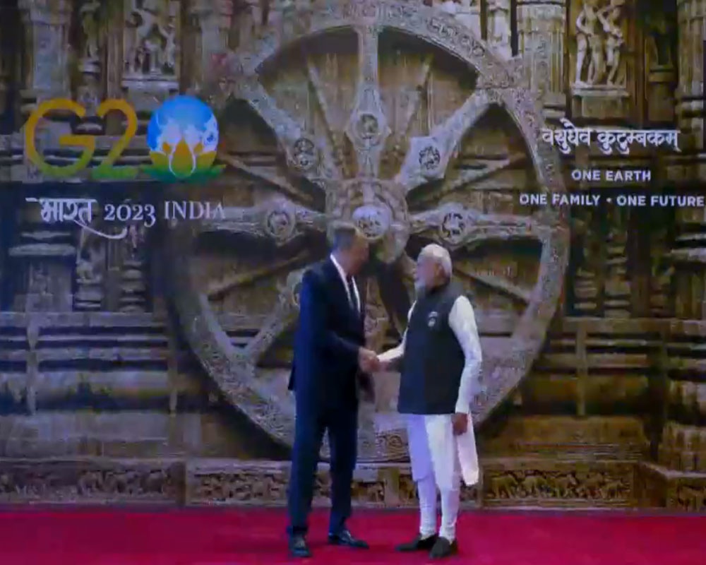 Konark Wheel Replica Serves As Backdrop Of Pm Modi S Welcome Handshake With G20 Leaders 2023 09 09 