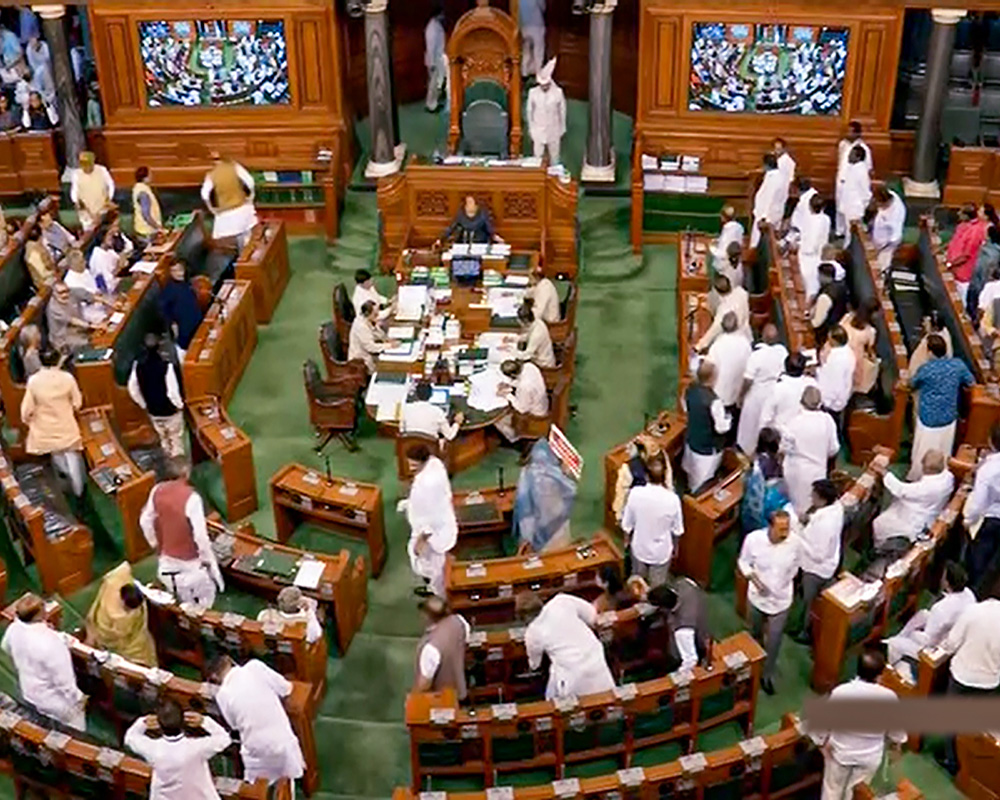 Lok Sabha adjourned for the day amid uproar over Rahul's democracy remarks