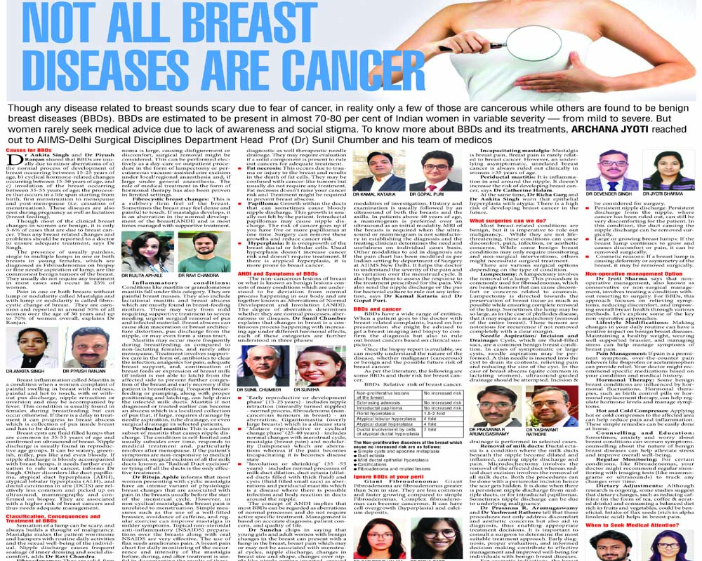 NOT ALL BREAST DISEASES ARE CANCER