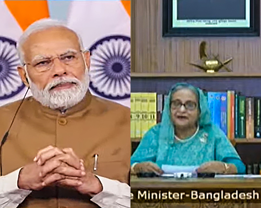 PM Modi, Sheikh Hasina jointly inaugurate key rail link, 2 other projects