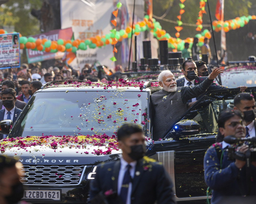 PM Modi holds roadshow as BJP national executive begins in Delhi