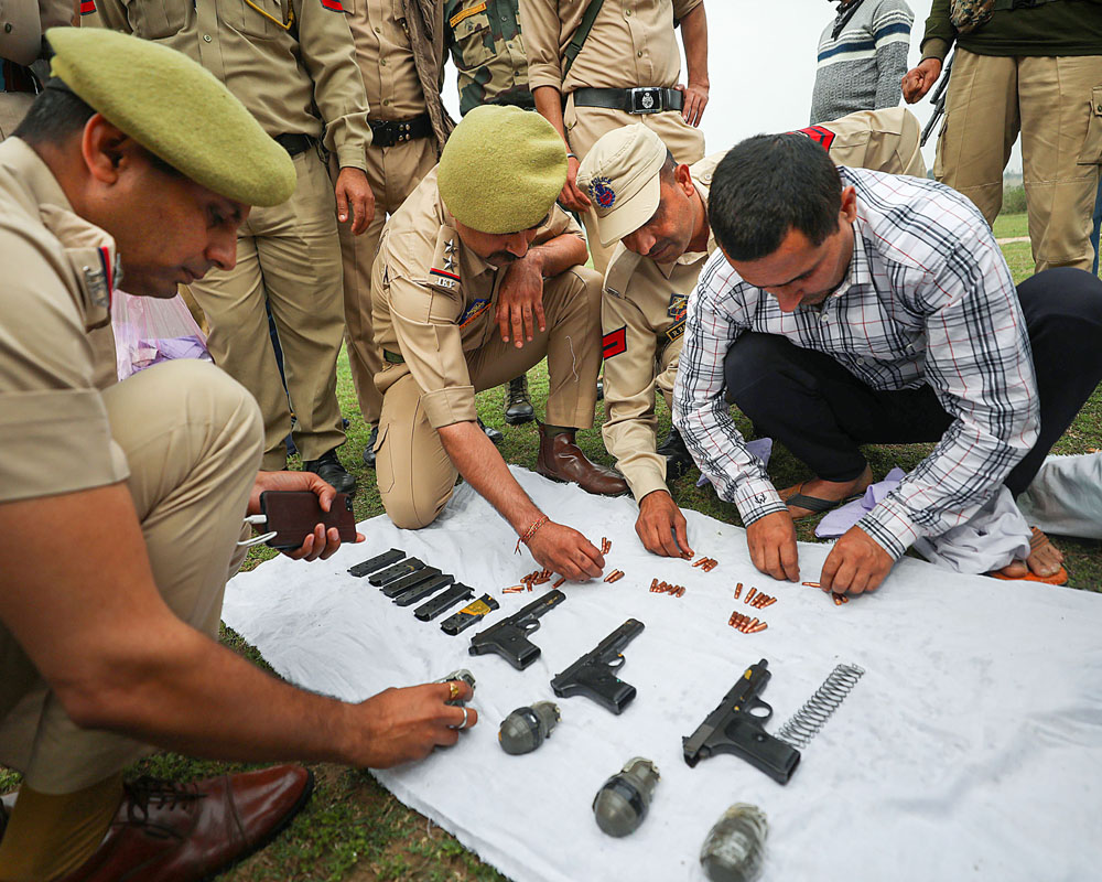 Police recover arms, explosives from package suspected to be dropped by drone in J-K's Samba