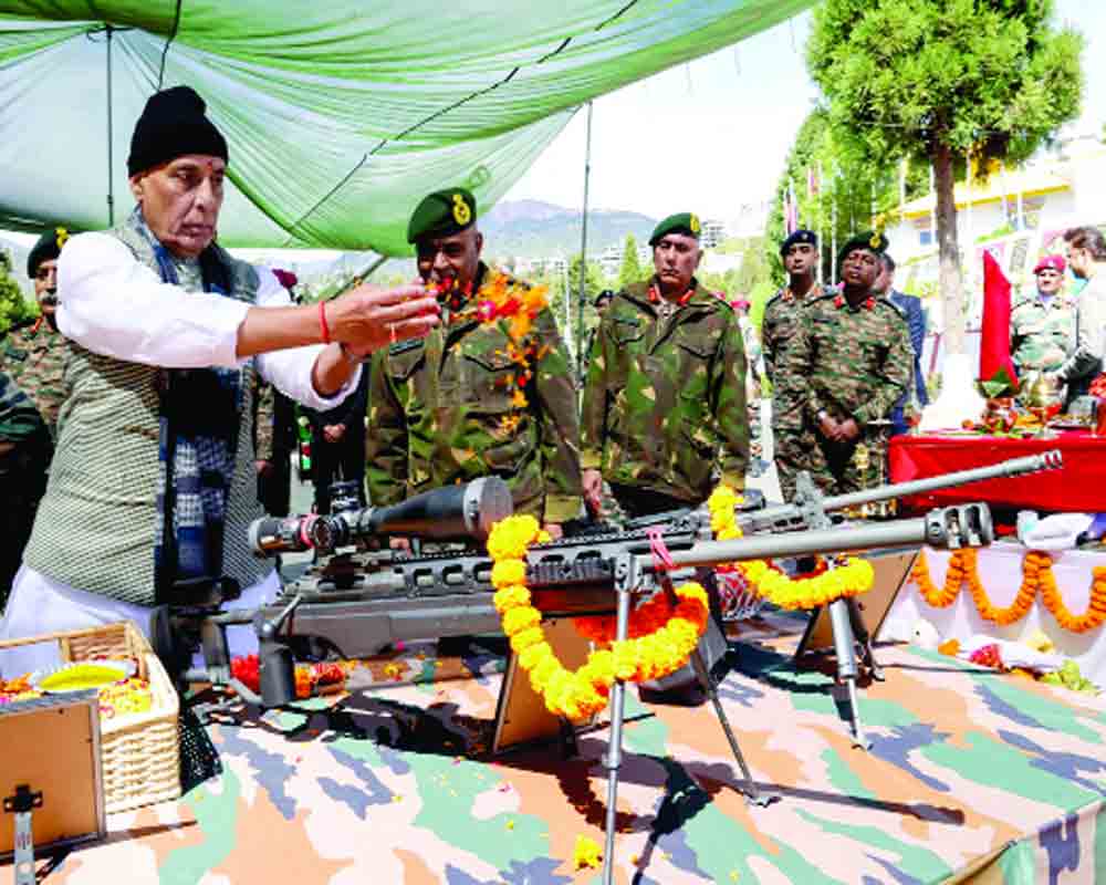 Rajnath Performs Shastra Puja