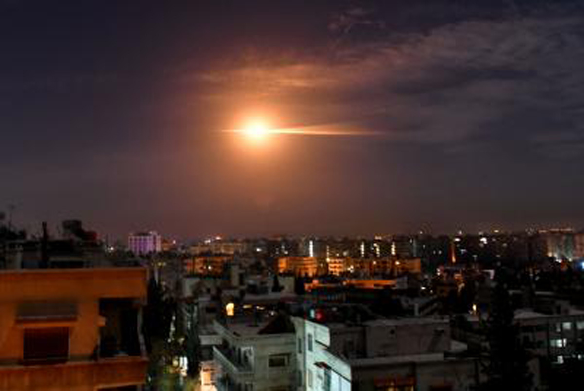 Syrian air defences shoot down Israeli missiles over Damascus