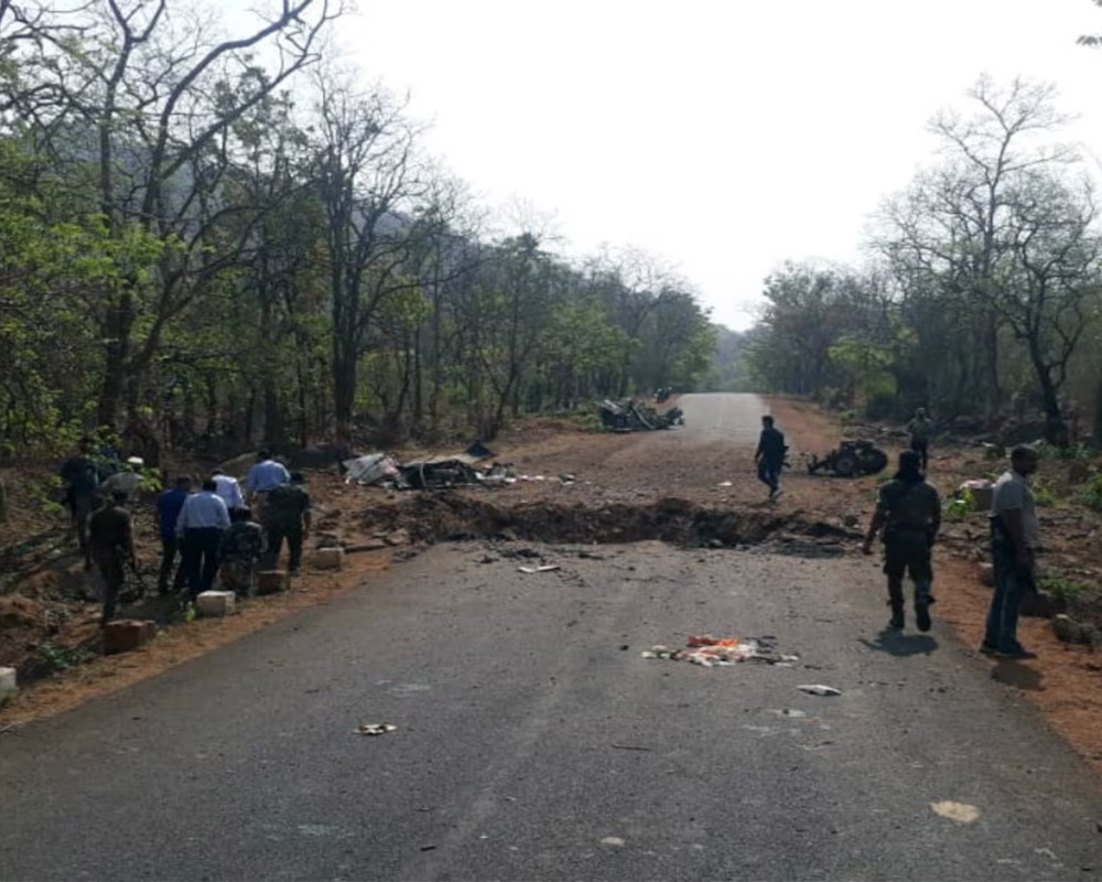 Ten police personnel, driver killed in blast carried out by Naxalites in Chhattisgarh's Dantewada