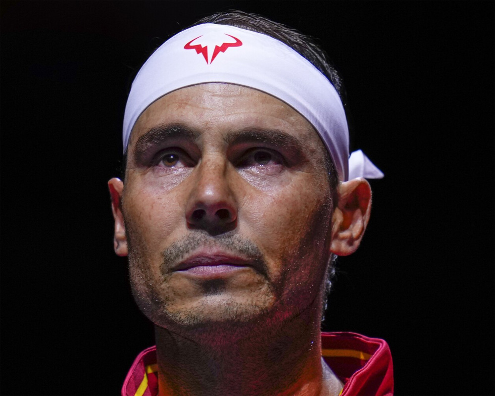 An emotional Rafael Nadal retires at the Davis Cup after he loses and Spain is eliminated