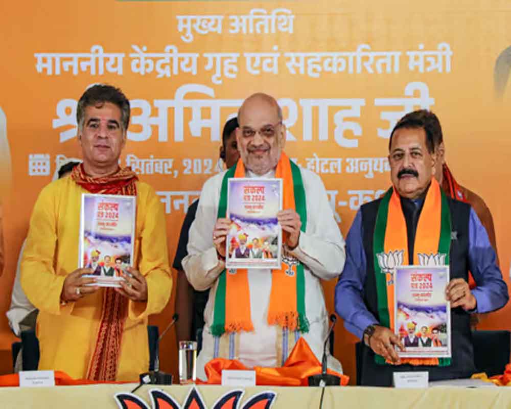 Article 370 now 'history', will never come back: Amit Shah at BJP manifesto launch for J&K polls