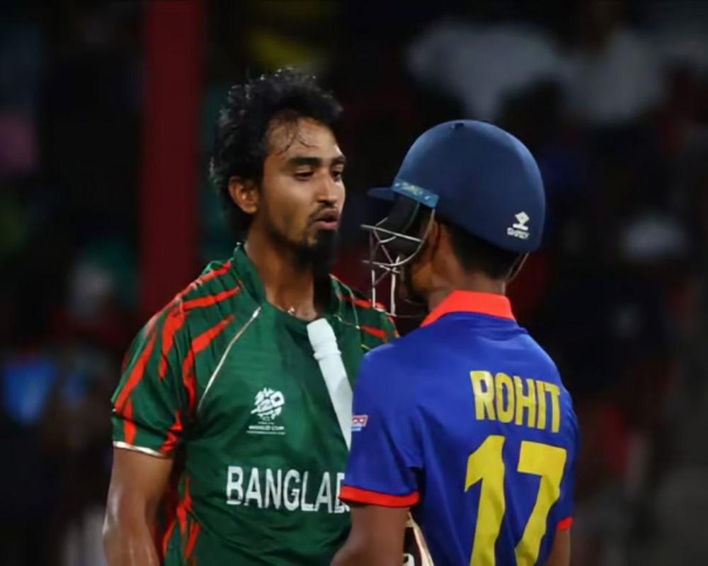 Bangladesh bowler Tanzim fined for 'inappropriate physical contact' with Nepal skipper