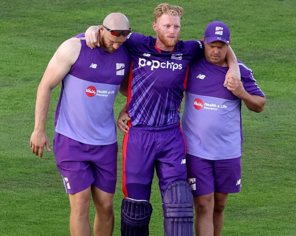 England captain Ben Stokes helped off field with possible hamstring injury ahead of Sri Lanka series