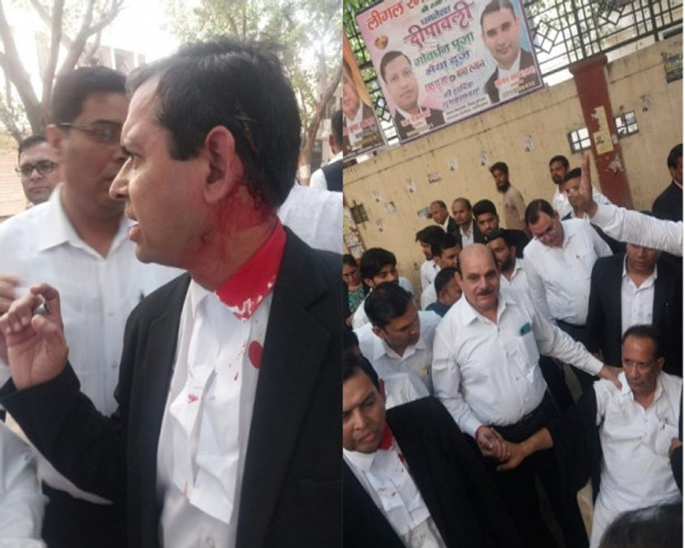 Lawyers clash with police in Ghaziabad court after argument with judge, set outpost on fire