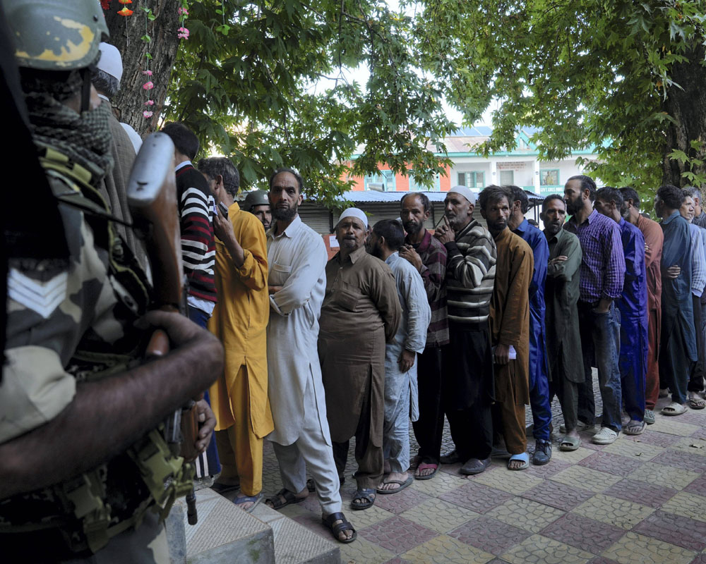 Long queues as phase 1 of J-K polls proceed peacefully, steadily; 50.65 pc turnout till 3 pm