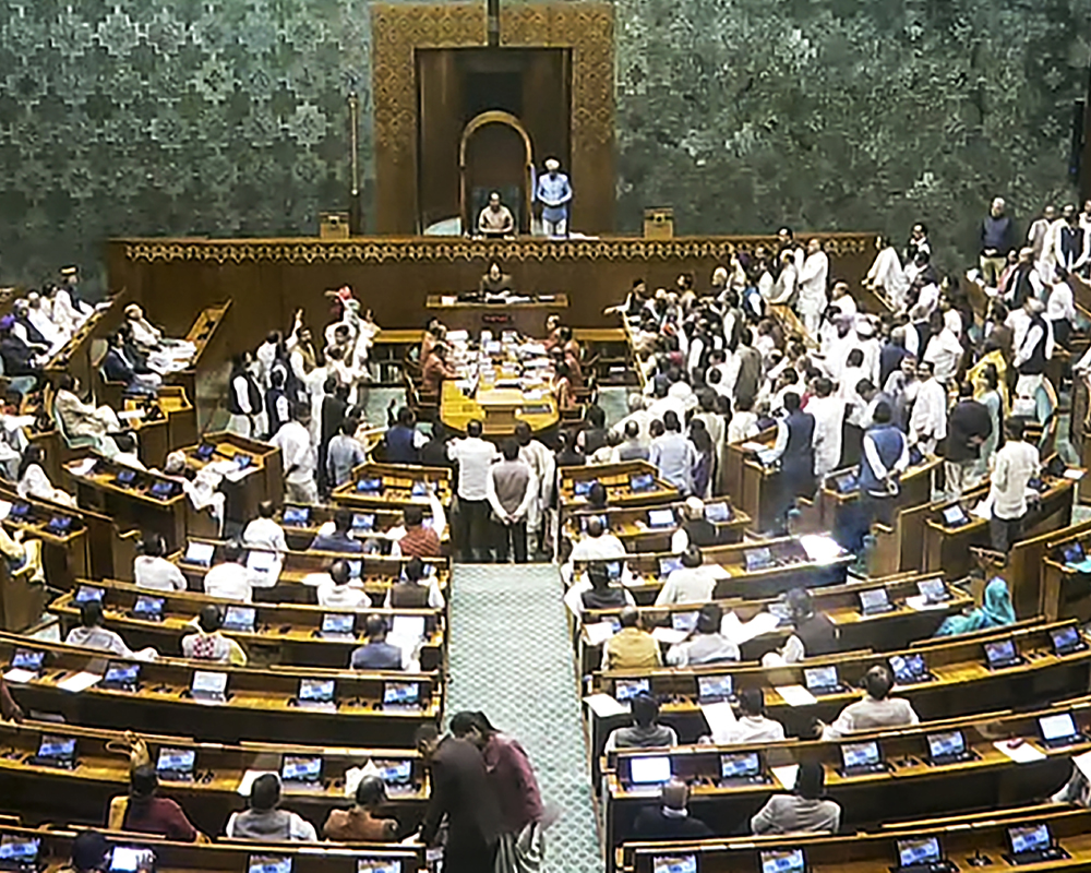 LS adjourned for the day amid opposition uproar