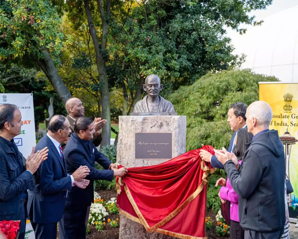 Mahatma Gandhi's bust unveiled at Seattle Center