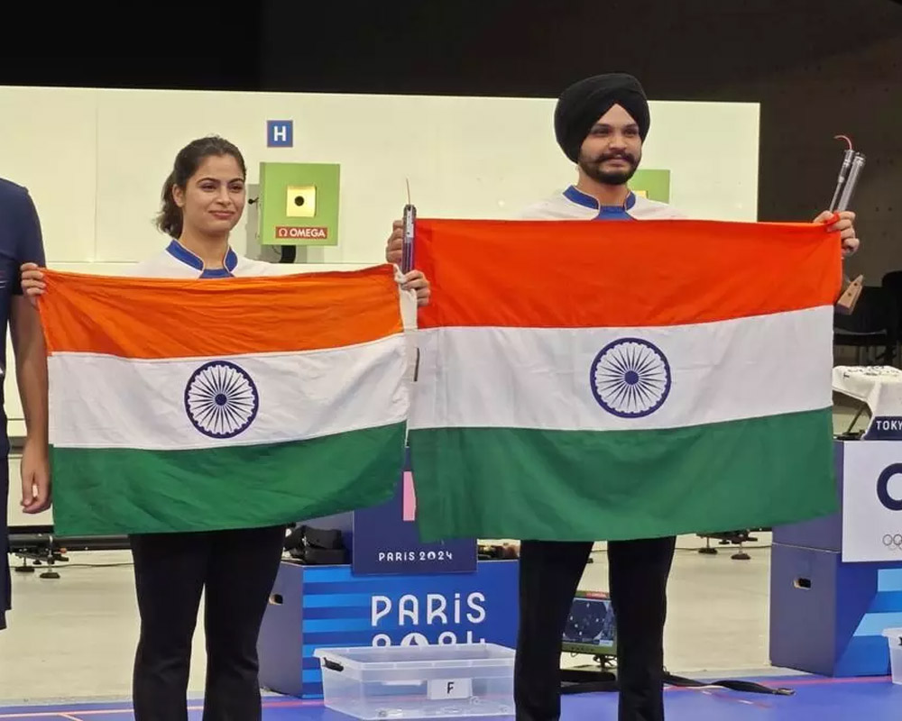 Manu clinches historic second Olympic medal; wins 10m air pistol mixed team bronze with Sarabjot
