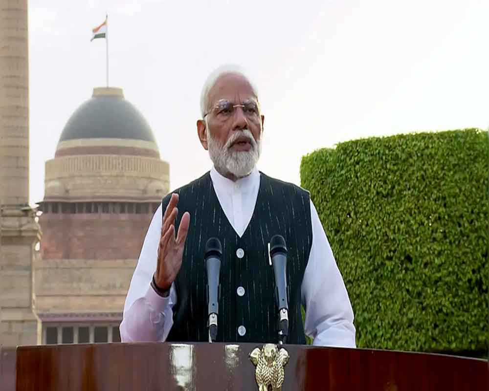 Narendra Modi sworn in  as Prime Minister for the third consecutive time