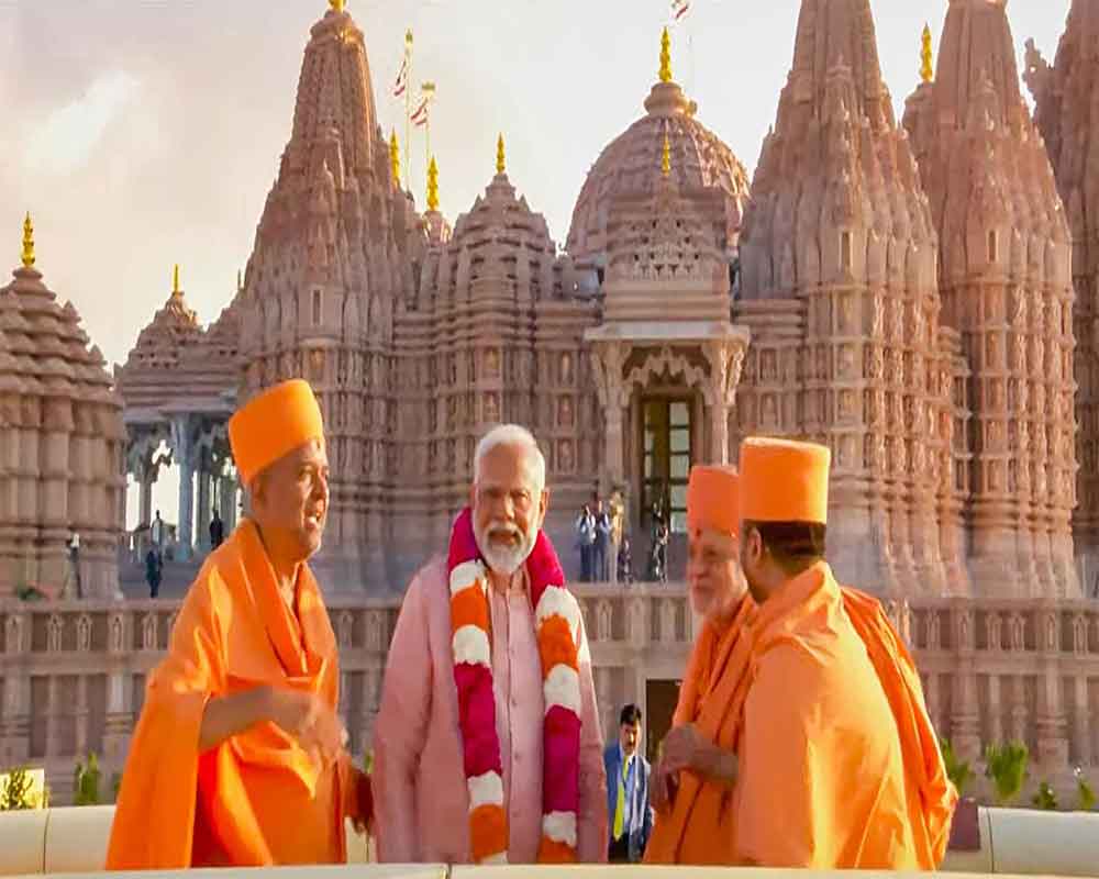 PM Modi inaugurates first Hindu stone temple in Abu Dhabi