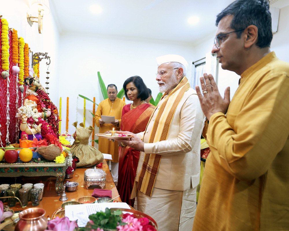 Row over PM Modi attending Ganpati Puja celebrations at CJI's residence: BJP slams opposition