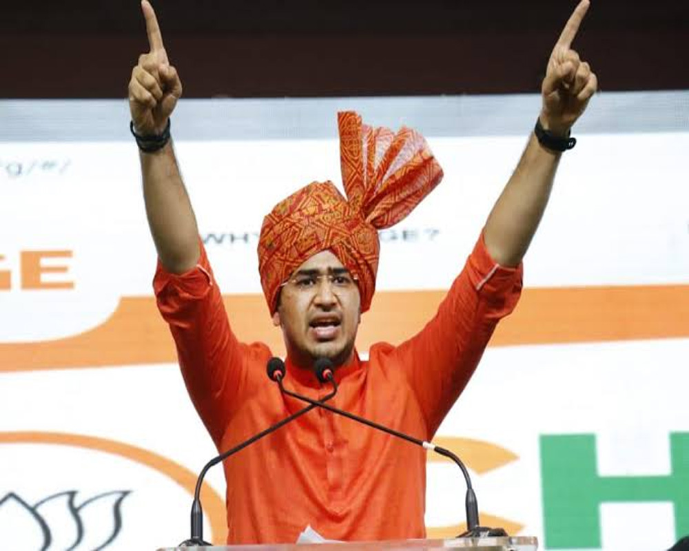 Tejasvi Surya hits out at Kharge, CMs of Cong-ruled states over poll promises