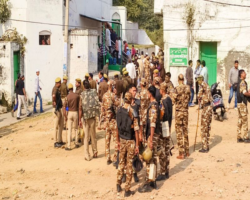 UP Police uses tear gas on crowd throwing stones during Sambhal mosque survey, 10 detained