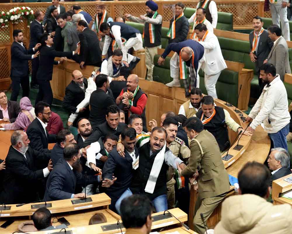 Uproar in J-K Assembly as BJP members protest over special status resolution